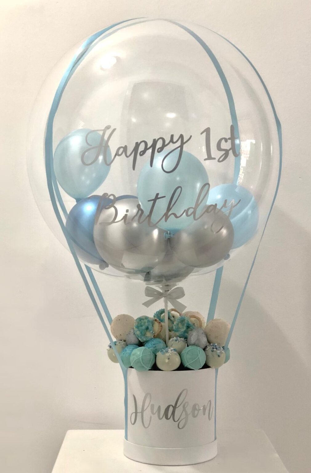 Baby Blue Balloon Box Customised • Versatile Gifts Sydney