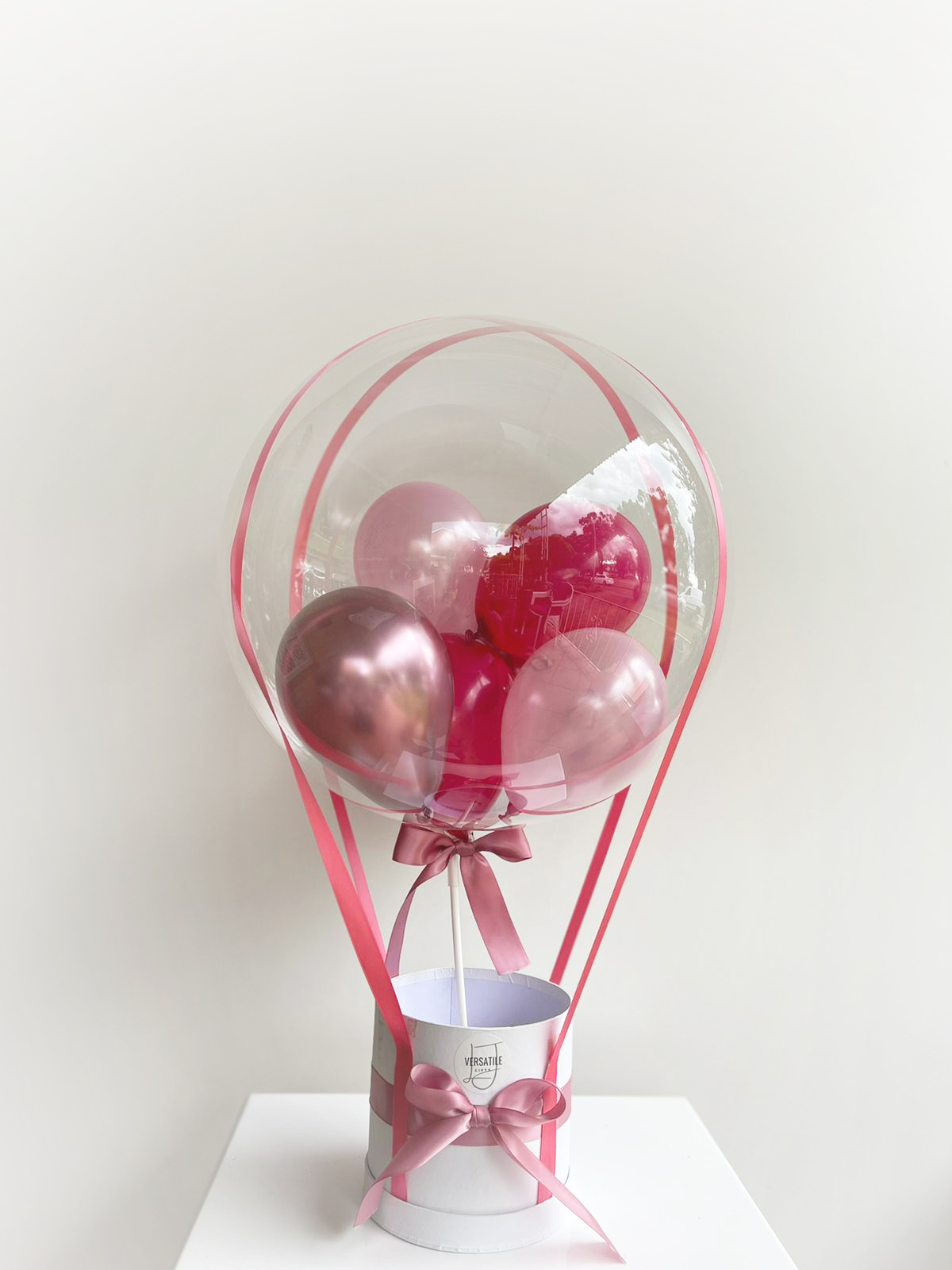 Light Pink and Chrome Pink Gold Balloon Box – Customised • Versatile ...