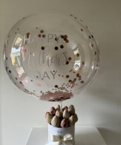 Chocolate Covered Strawberry Box Confetti Balloon (Mother's Day Collection)
